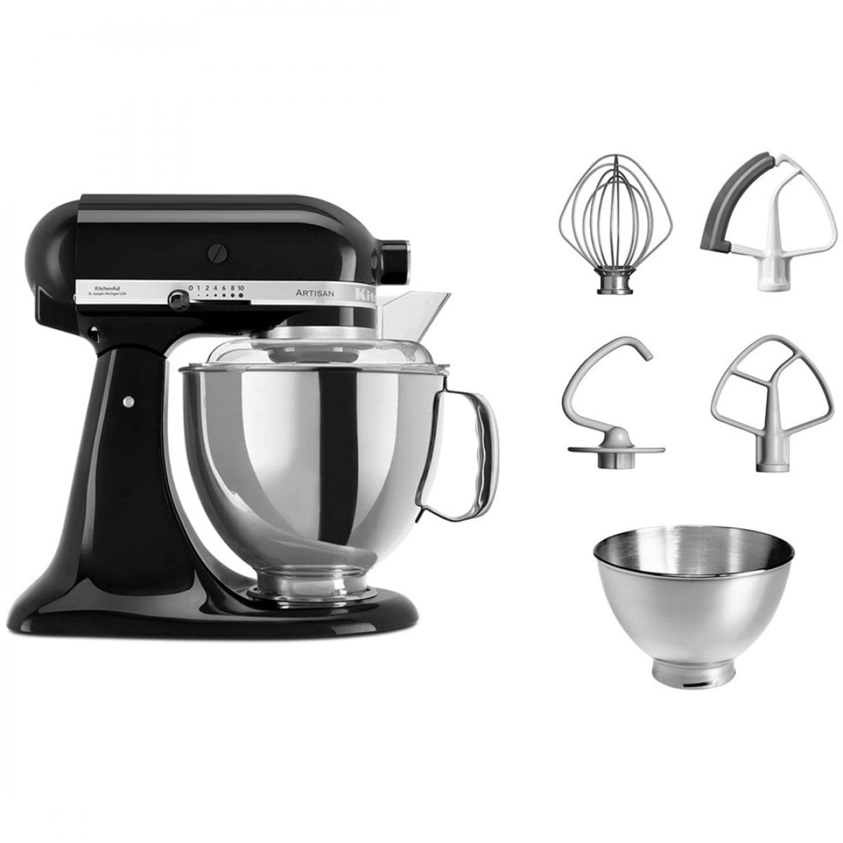 KitchenAid Food Processor KitchenAid Artisan 4.8L Stand Mixer Onyx Black 5KSM175PSEOB (7702281945177)
