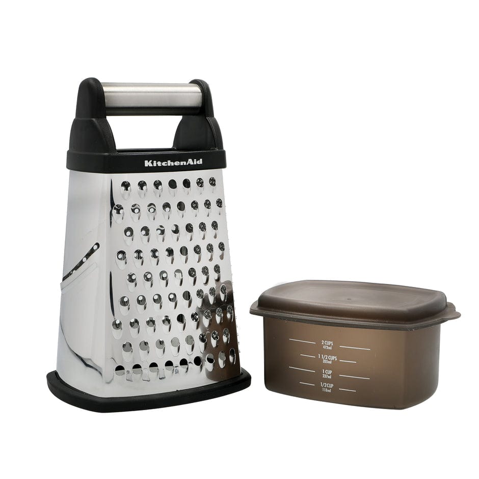 KitchenAid Grater KitchenAid Universal Box Grater With Measuring Cups Stainless Steel KQG3000SOBE (7764840218713)