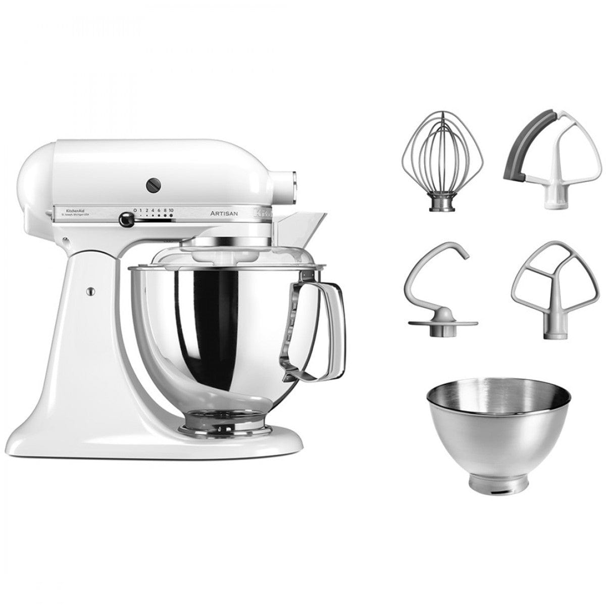 KitchenAid STAND MIXER KitchenAid Artisan 4.8L Stand Mixer White 5KSM175PSEWH (7702283518041)