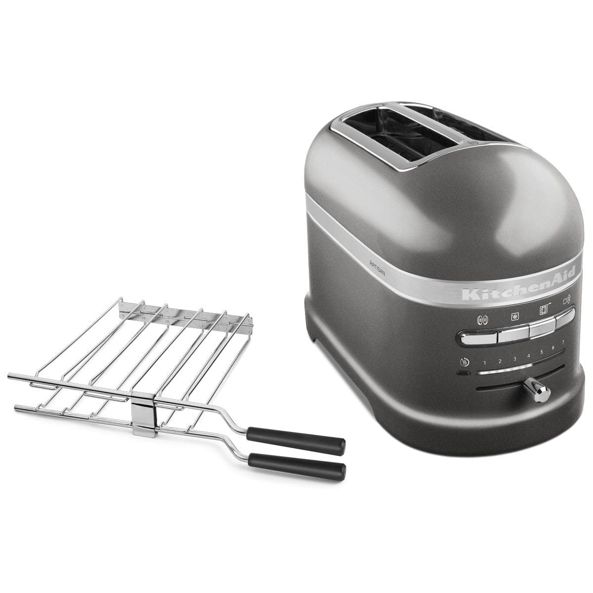 KitchenAid TOASTER KitchenAid Artisan 1250W 2 Slice Automatic Toaster Medallion Silver 5KMT2204EMS