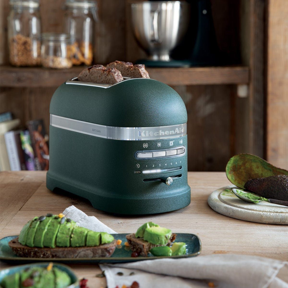 KitchenAid TOASTER KitchenAid Artisan 1250W 2 Slice Automatic Toaster Pebbled Palm 5KMT2204EPP