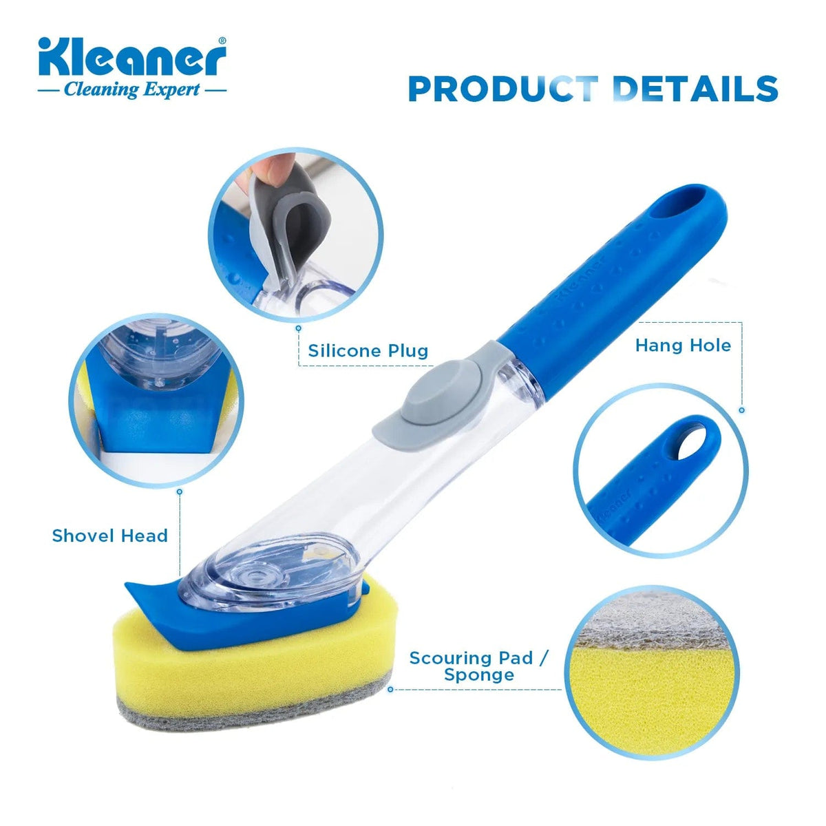 Kleaner Brush Kleaner Soap Dispensing Cleaning Dish Sponge KD2102 (7480648564825)