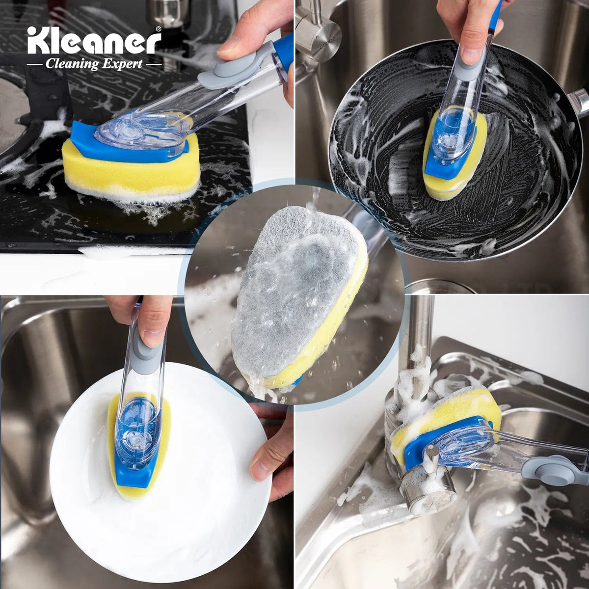 Kleaner Brush Kleaner Soap Dispensing Cleaning Dish Sponge KD2102 (7480648564825)