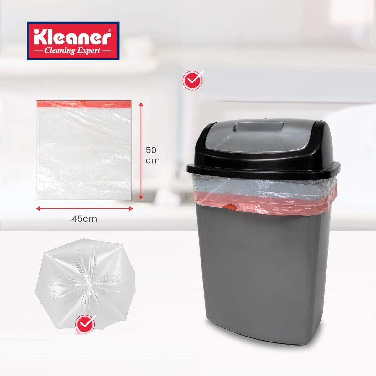 Kleaner Refuse Bags Kleaner Garbage Bag Medium 60 Sheets 10 Litres GSL006 (7881027649625)