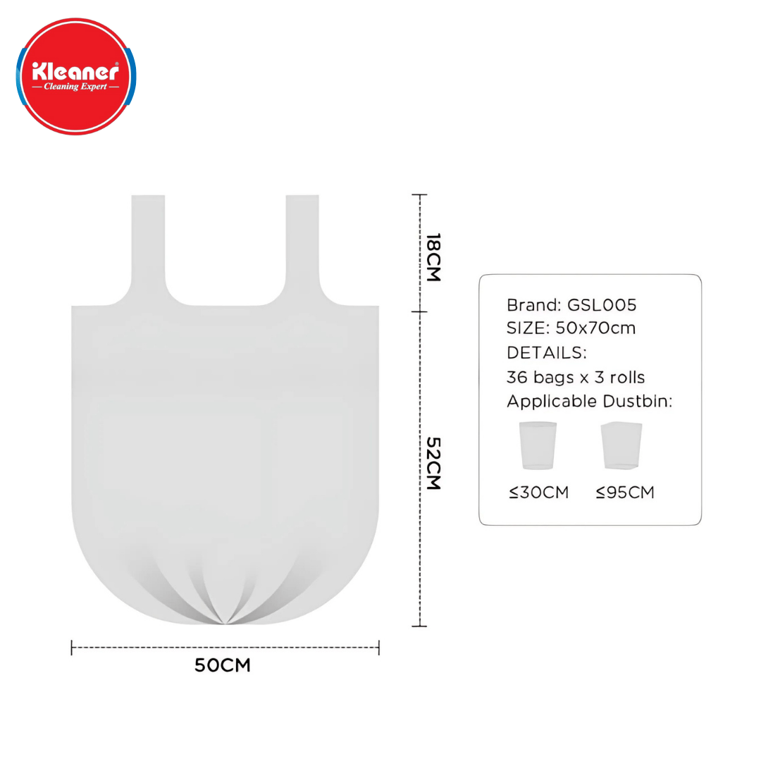 Kleaner Refuse Bags Kleaner Garbage Bag With Handle 12 Litres GSL005 (7881028272217)