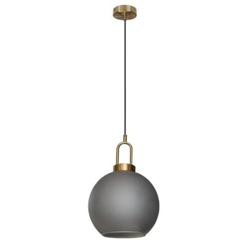 K Light 3E-KLCH-107/SM 230v 40W Truffle Pendant Antique Brass and Smoke Grey.