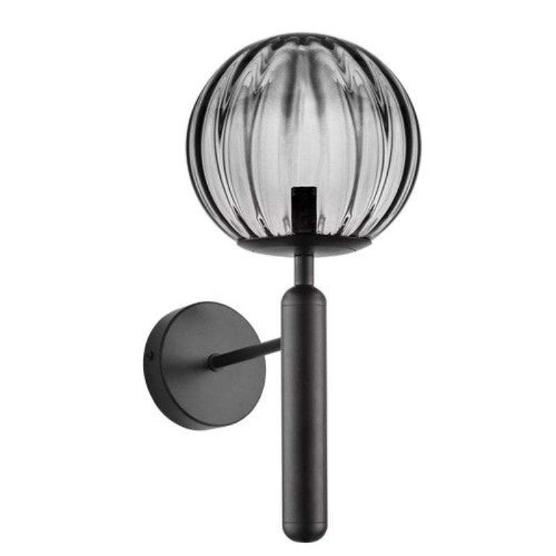 K Light 3E-KLW-105/BL 230v 3W G9 LED Fizz Pop Wall Light Black and Smoke Glass.