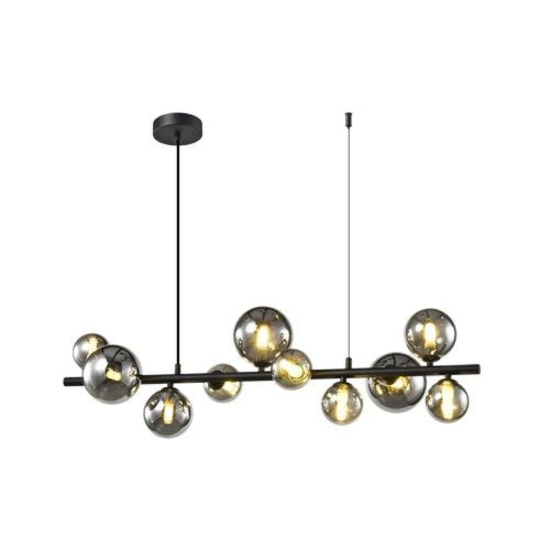 K Light A-KLCH-4184/BL 230V 35W G9 LED Large Horizontal bubble glass pendant Black & Smoke Glass.