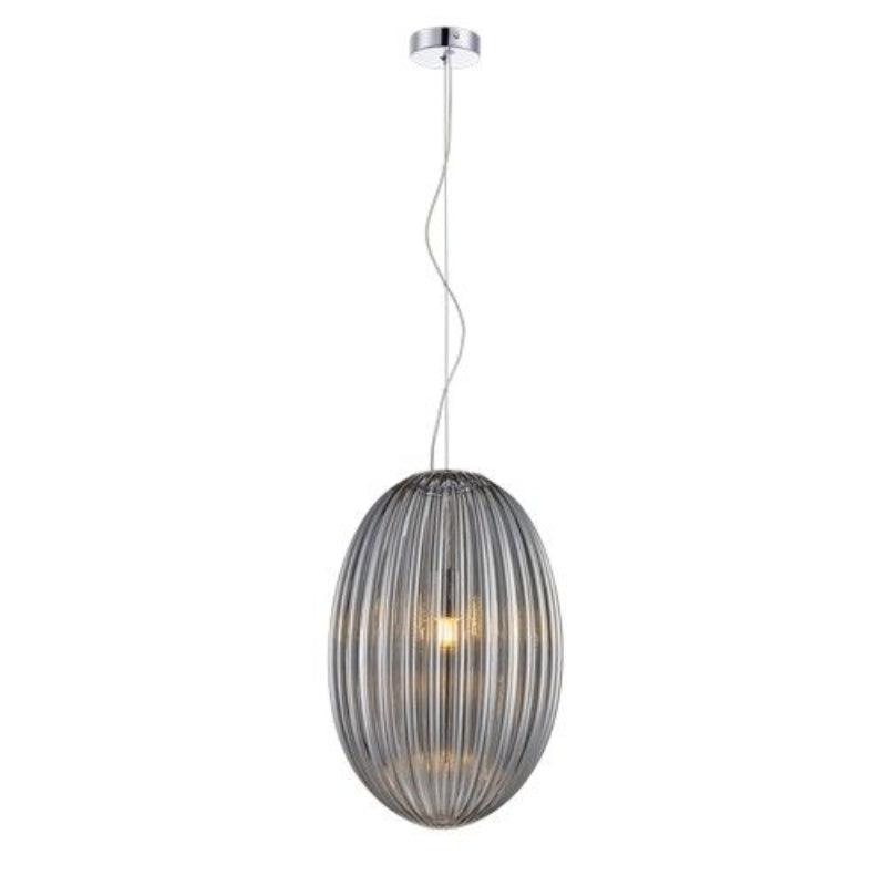 K Light A-KLCH-900-L/SM Marilyn Large Glass Pendant Chrome Smoke Glass.