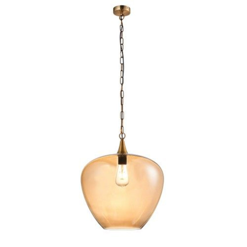 K Light A-KLCH-910-L/AB,  Apple Large Glass Pendant (Multiple Colours/Finishes).