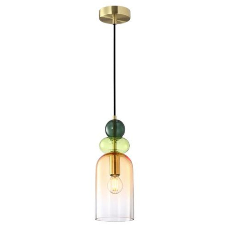 K Light A-KLCH-9281-1C 230v 40W E14 Rainbow Shadow Glass Pendant (Multiple Colours/Finishes)