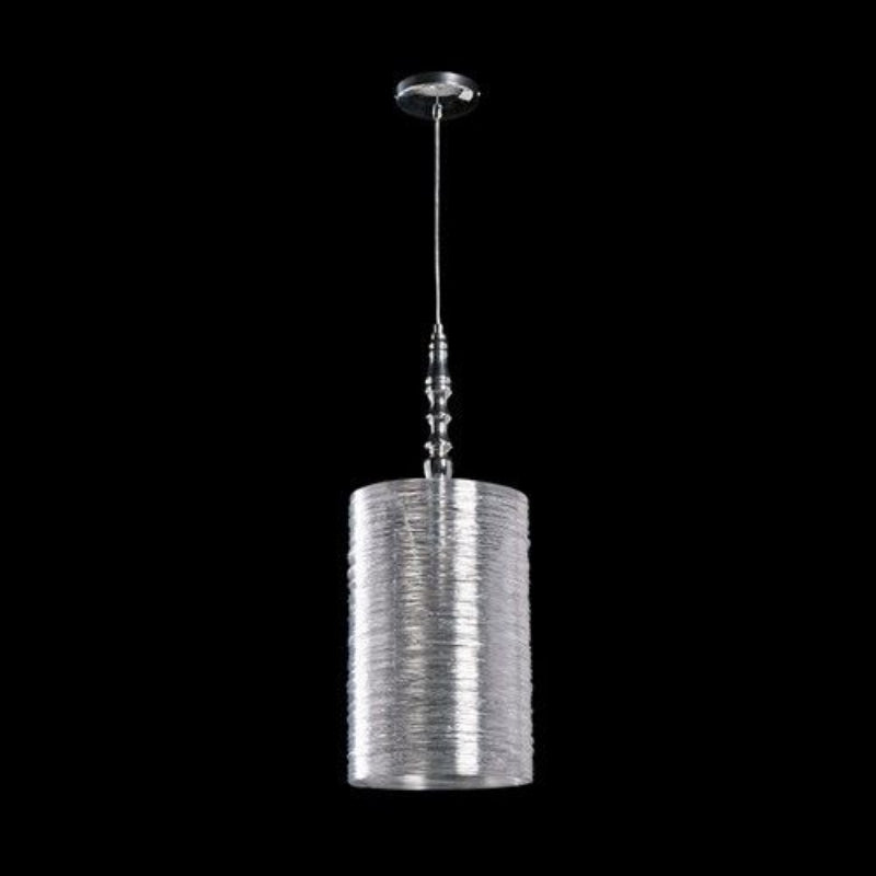 K Light A-KLCH6136/CL 230v 60W E27 Acrylic Cylinder Clear Pendant Chrome with Clear Acrylic Shade.