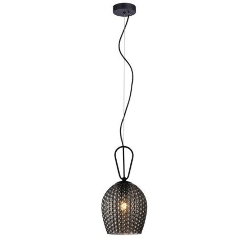K Light A-KLCH-9181/SM 230v 60W Cedar Pendant Smoke Glass and Matt Black.