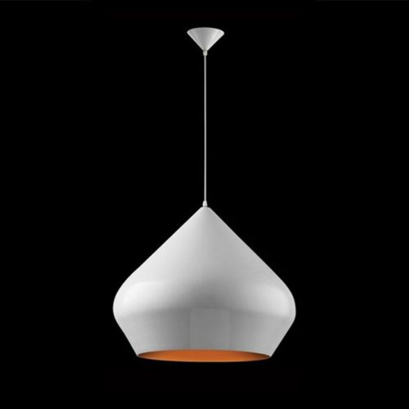 K Light CA-KLCH-1007/WH Aladdin Large Metal Pendant White and Gold