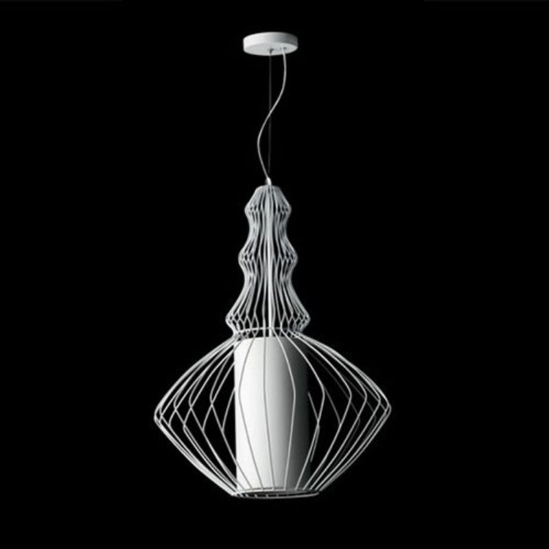 K Light CA-KLCH-1044 Wide Wire Metal Pendant White