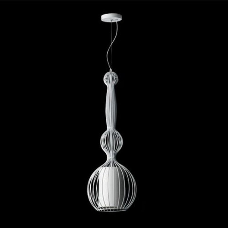 K Light CA-KLCH-1047/WH Ball Wire Metal Pendant White