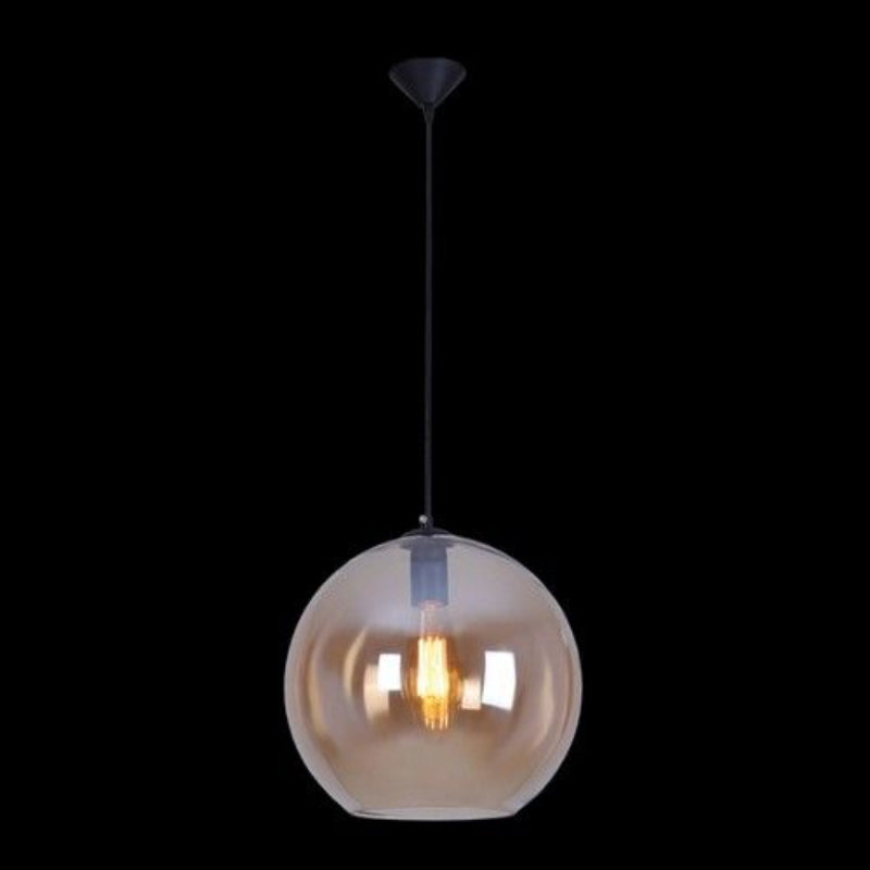 K Light CA-KLCH-108S/AB, CA-KLCH-108S/CH, CA-KLCH-108S/CO, CA-KLCH-108S/SM Small 30cm Glass Ball Pendant (Multiple Colours/Finishes)