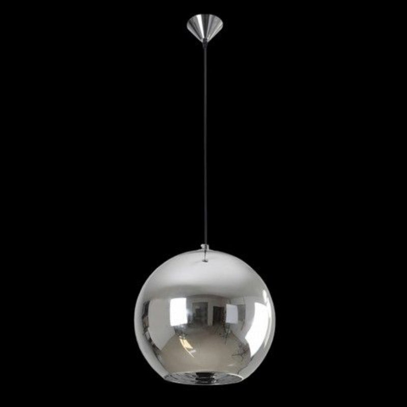 K Light CA-KLCH-108S/CH Small 30cm Glass Ball Pendant Chrome Glass
