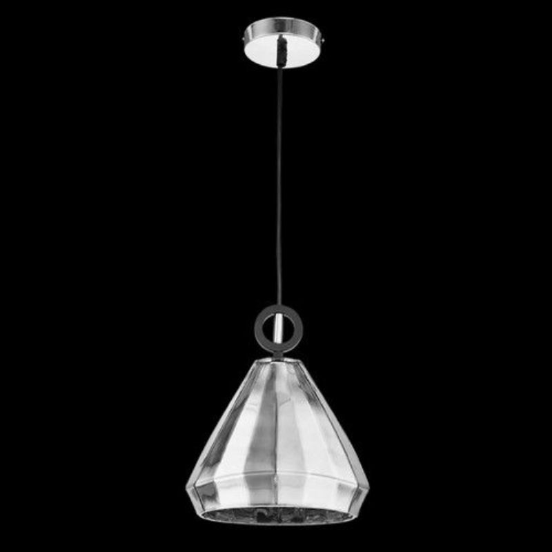 K Light CA-KLCH-3094/CH Diamond Cut Medium Glass Pendant Chrome.