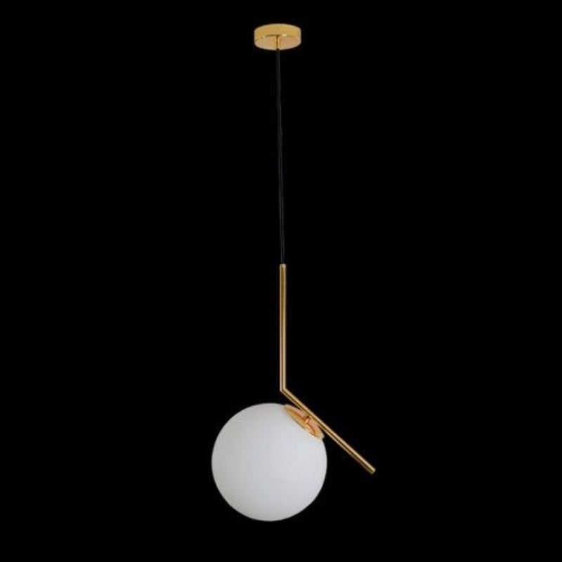 K Light CA-KLCH1626M/SG Medium 25cm White Glass Branch Pendant Gold.