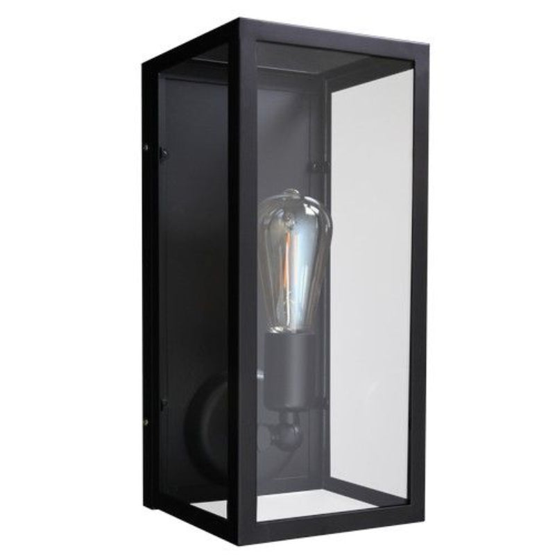 K Light CA-KLW-1099/BL Rustic Rectangular Wall Light Black with Clear Glass.