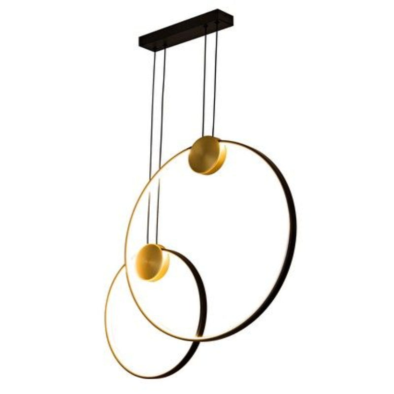 K Light K-LED-710/100 230v 20+30W LED Double Ring Pendant Black and Gold.