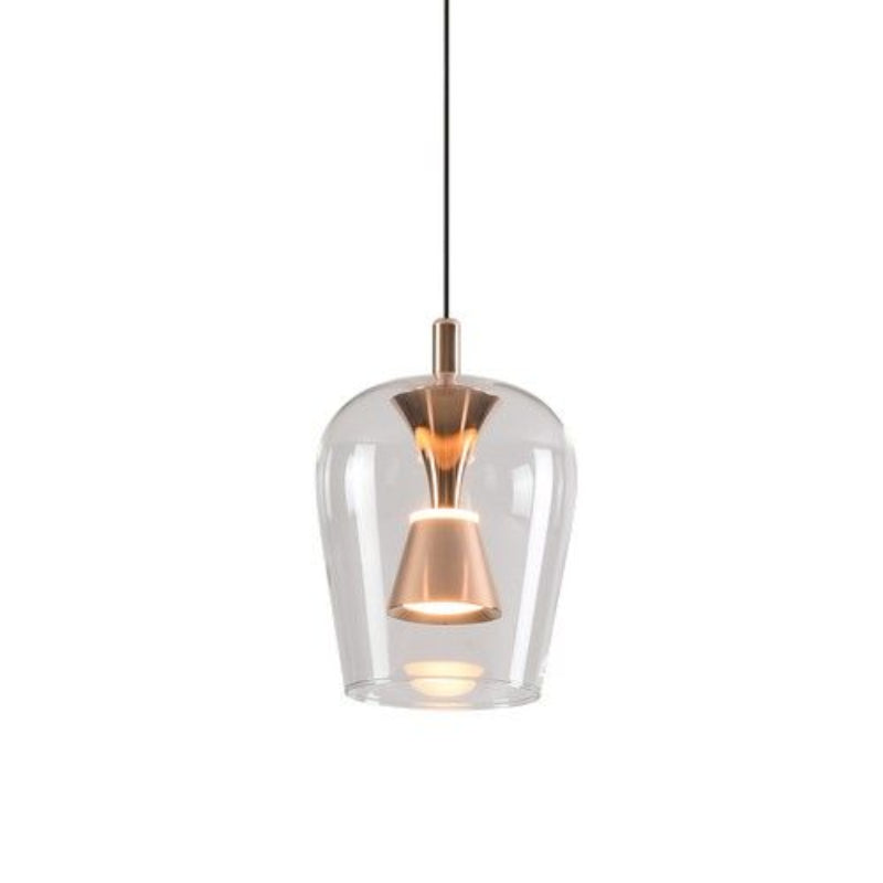 K Light K-LED-CC2-1/GD 230v 5W LED Golden Wizard Glass Pendant Clear Glass Black and Gold.