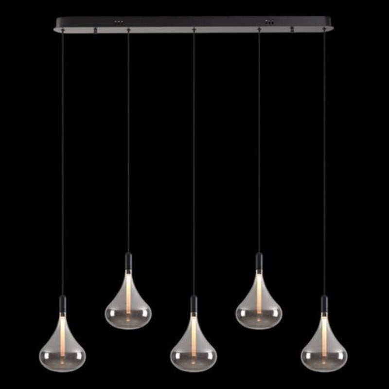 K Light K-LED-CC4-5/SM 230v 12.5W LED Cape Grape Smoke Glass Pendants on a Bar Smoke Glass