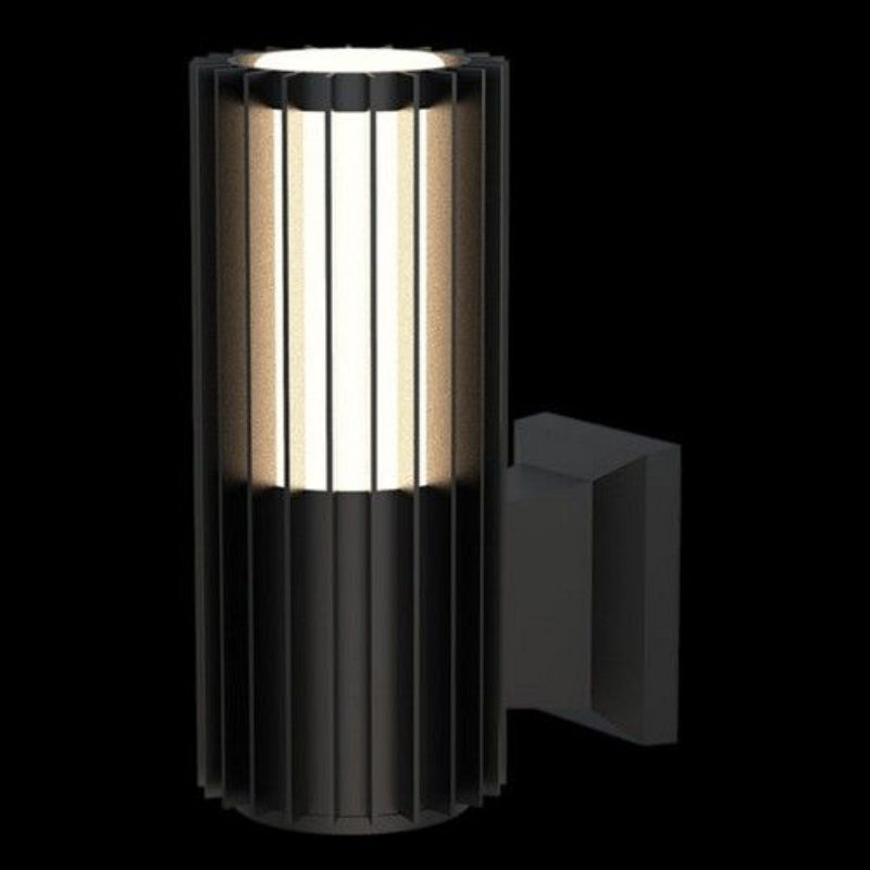 K Light S-LED-832 230v 10W IP65 LED Slated Up or Down Wall Light Black with glass diffuser.