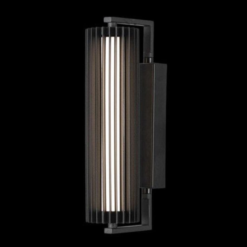 K Light S-LED-834 230v 12W IP65 LED Slated Wall Light Black with glass diffuser.