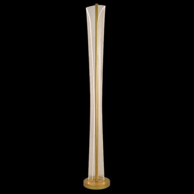 K Light T-LED-500 230V 32W LED Cocoon Acrylic Floor Lamp Satin Gold with clear glitter Acrylic