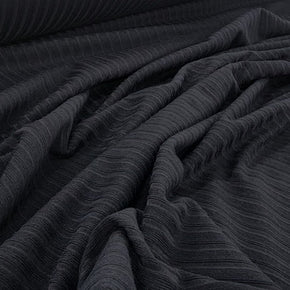 KNITS Dress Fabrics Dty Brushed 4X2 Rib Fabric 150cm Black (7508804796505)