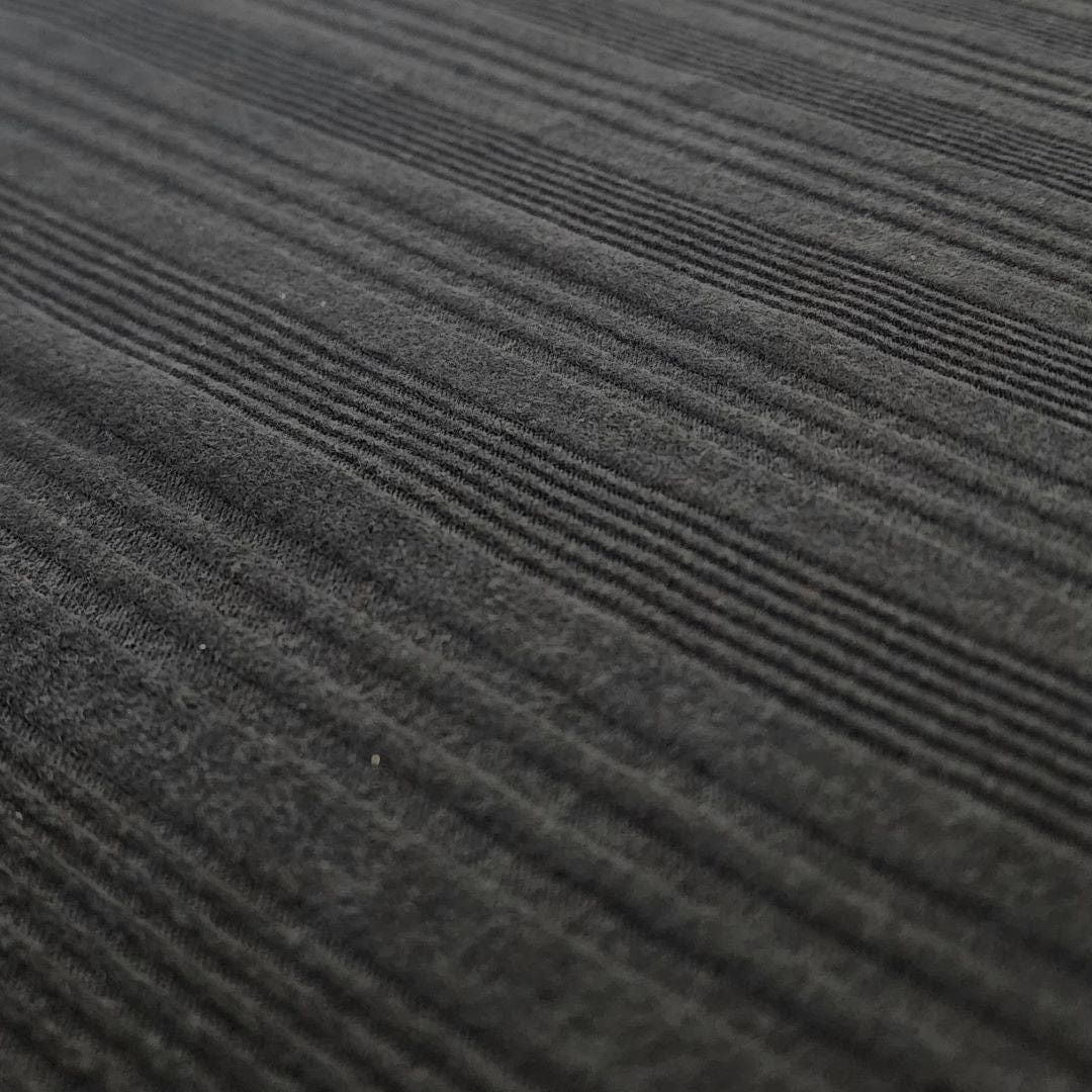 KNITS Dress Fabrics Verrigated Brushed Jersey Knit Fabric Black 150 cm
