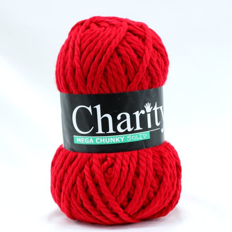 KNITTING Habby Cherry Red Charity Mega Chunky Solid 300g