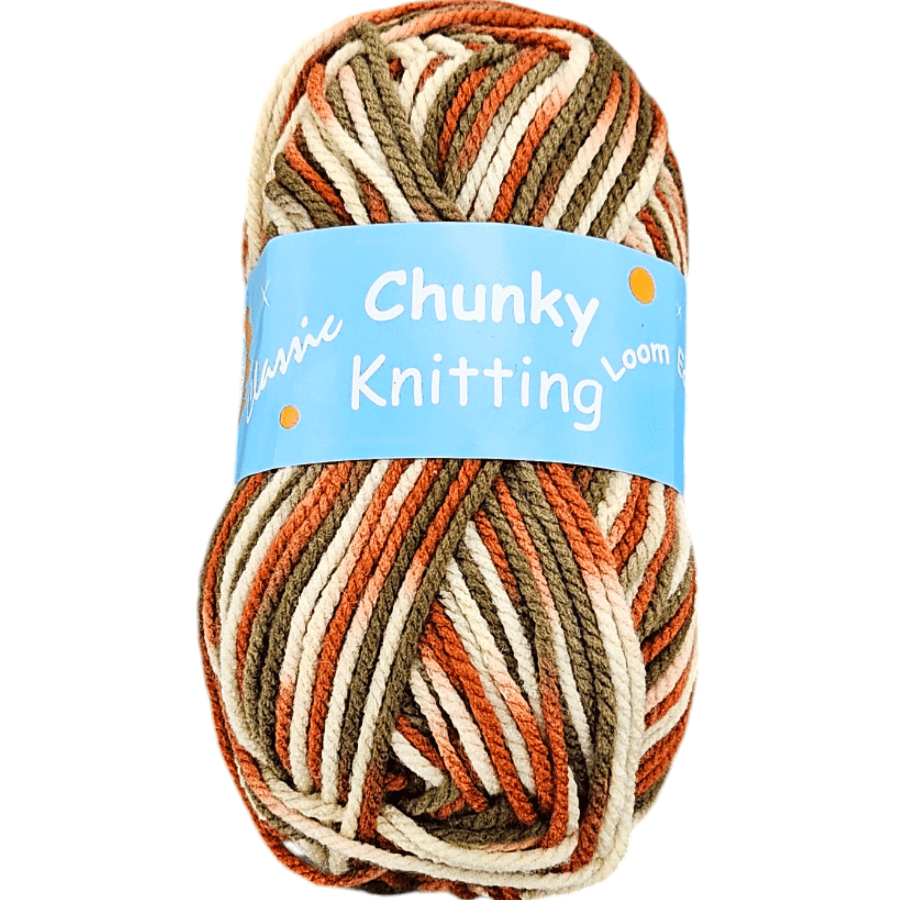 KNITTING Habby Choc/Rust/Cream Chunky Knitting Wool Loom Easy 100g (2061645938777)