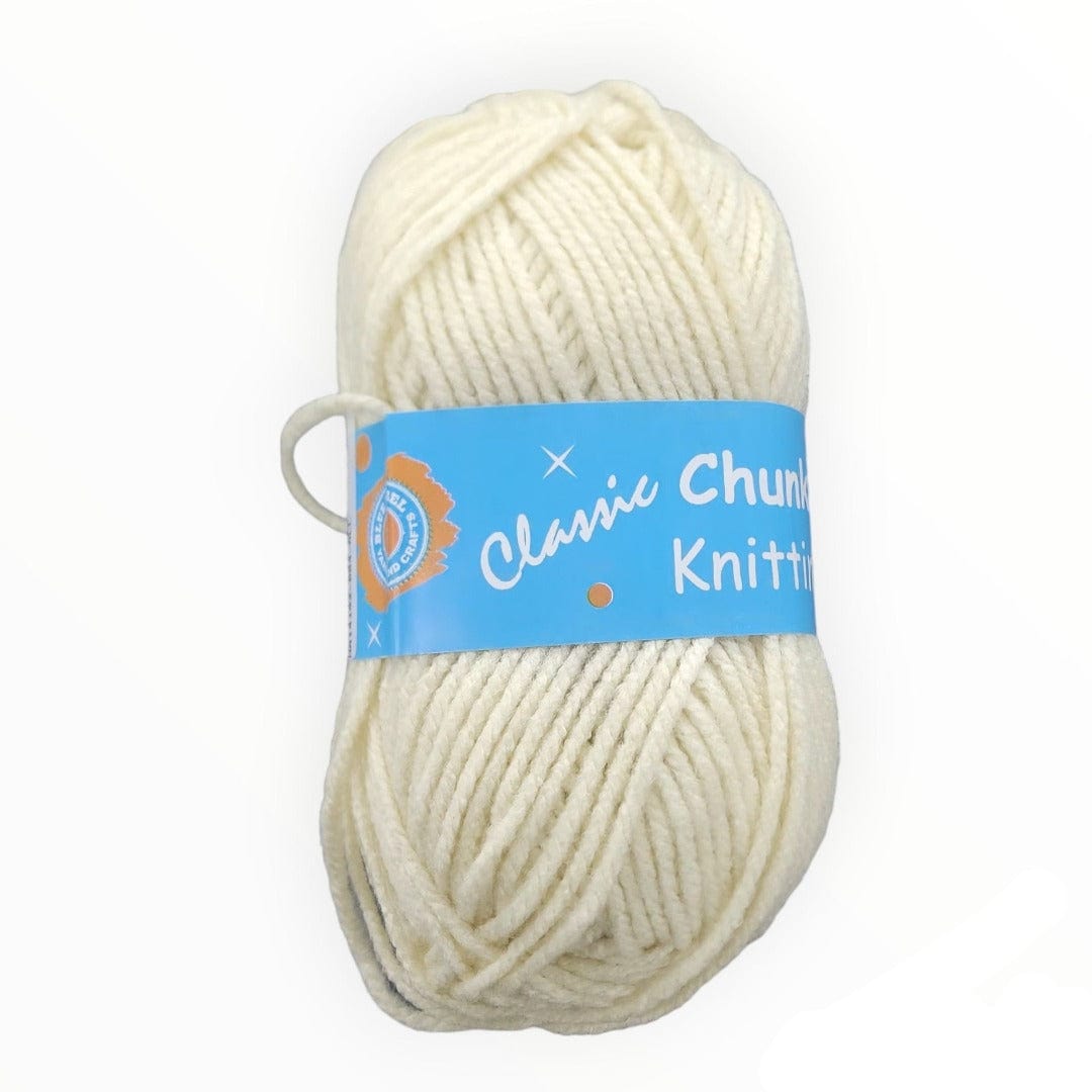 KNITTING Habby Cream Chunky Knitting Wool Loom Easy 100g (2061645938777)