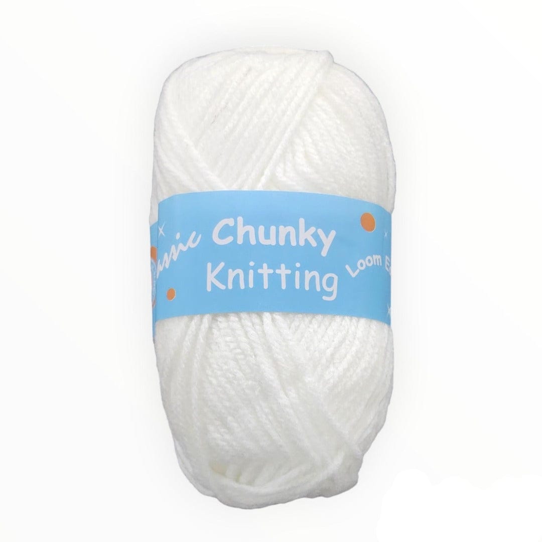 KNITTING Habby White Chunky Knitting Wool Loom Easy 100g (2061645938777)