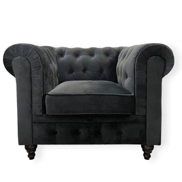 Kofisko 1 seater couch Kofisko 1 Seater Chesterfield Charcoal (7819276157017) (7501113327705) (7821721960537) (7824652763225) (7824651681881) (7880510931033)