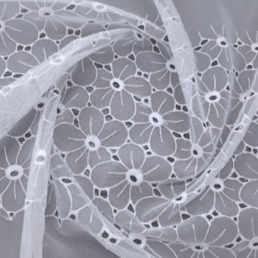 Korteks Textile Lace & Voile Fabrics White Embroidery Plain Voile 29 Collection 280 cm (7904007258201)