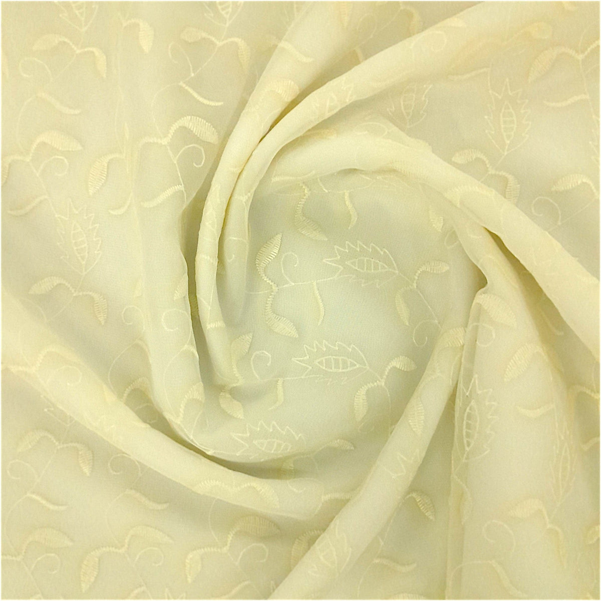 Korteks Textiles Lace & Voile Fabrics Cream/Bone Fabric Embroided Voile Lace Silver 290 cm