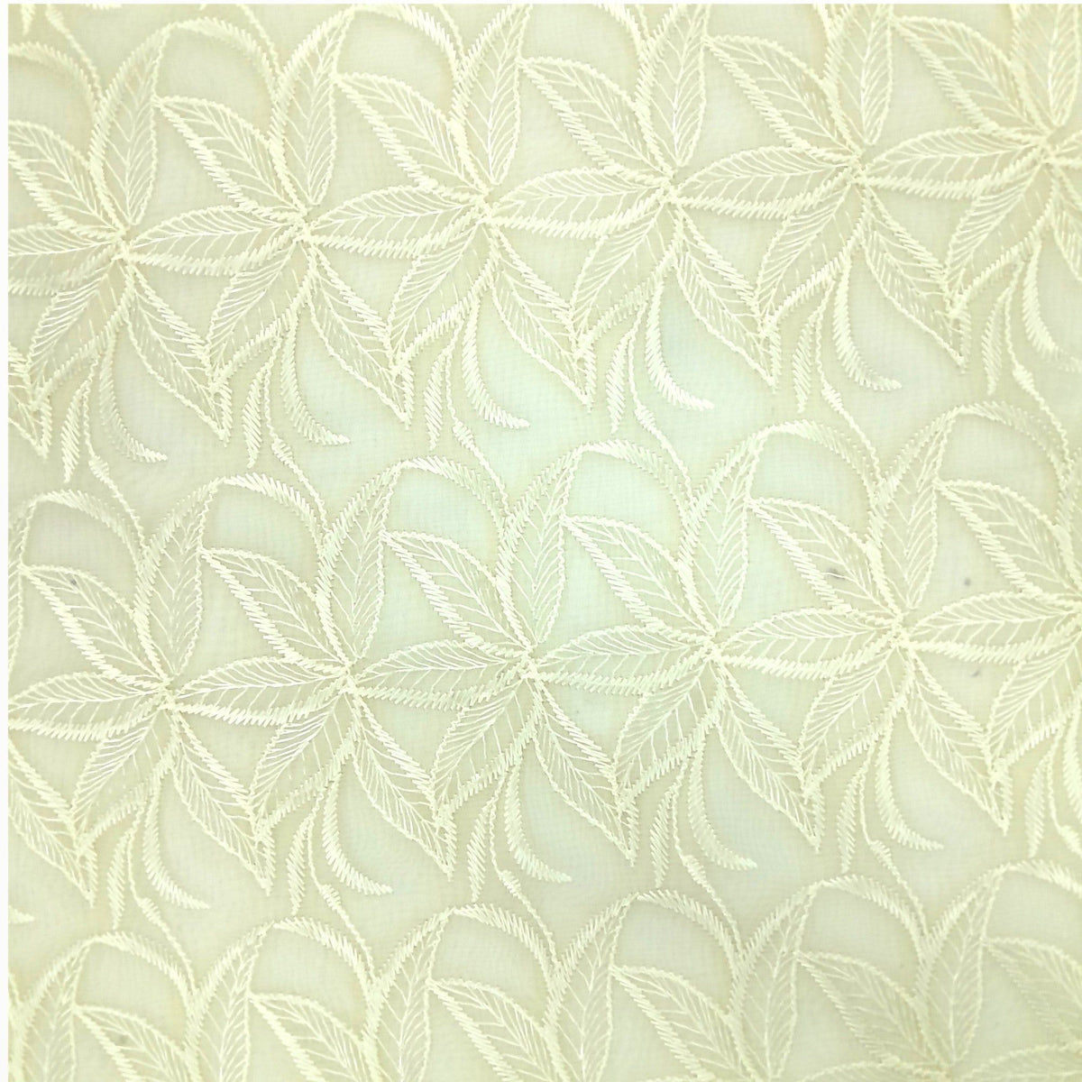 Korteks Textiles Lace & Voile Fabrics Cream/Bone Fabric Embroided Voile Lace Whispering 120 cm