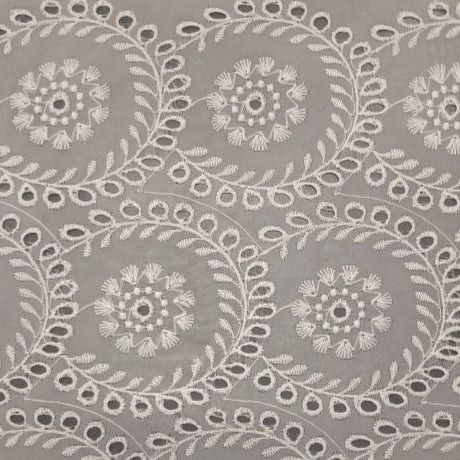 Korteks Textiles Lace & Voile Fabrics Cream Fabric Embroidery Plain Voile 280 cm