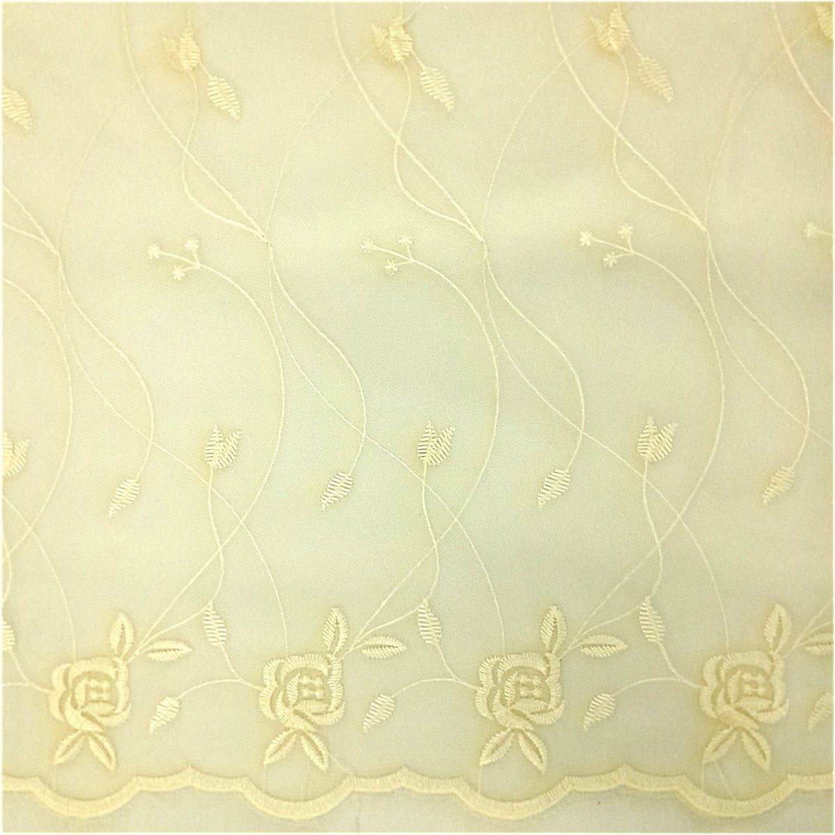 Korteks Textiles Lace & Voile Fabrics Fabric Embroided Voile Lace Rose 290 cm