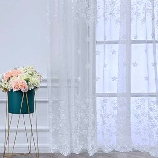 Korteks Textiles Lace & Voile Fabrics Fabric Embroidery Plain Voile 280 cm