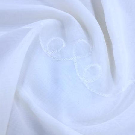 korteks textiles Lace & Voile Fabrics White Cornelly Voile Collection 270 cm (7818767007833)