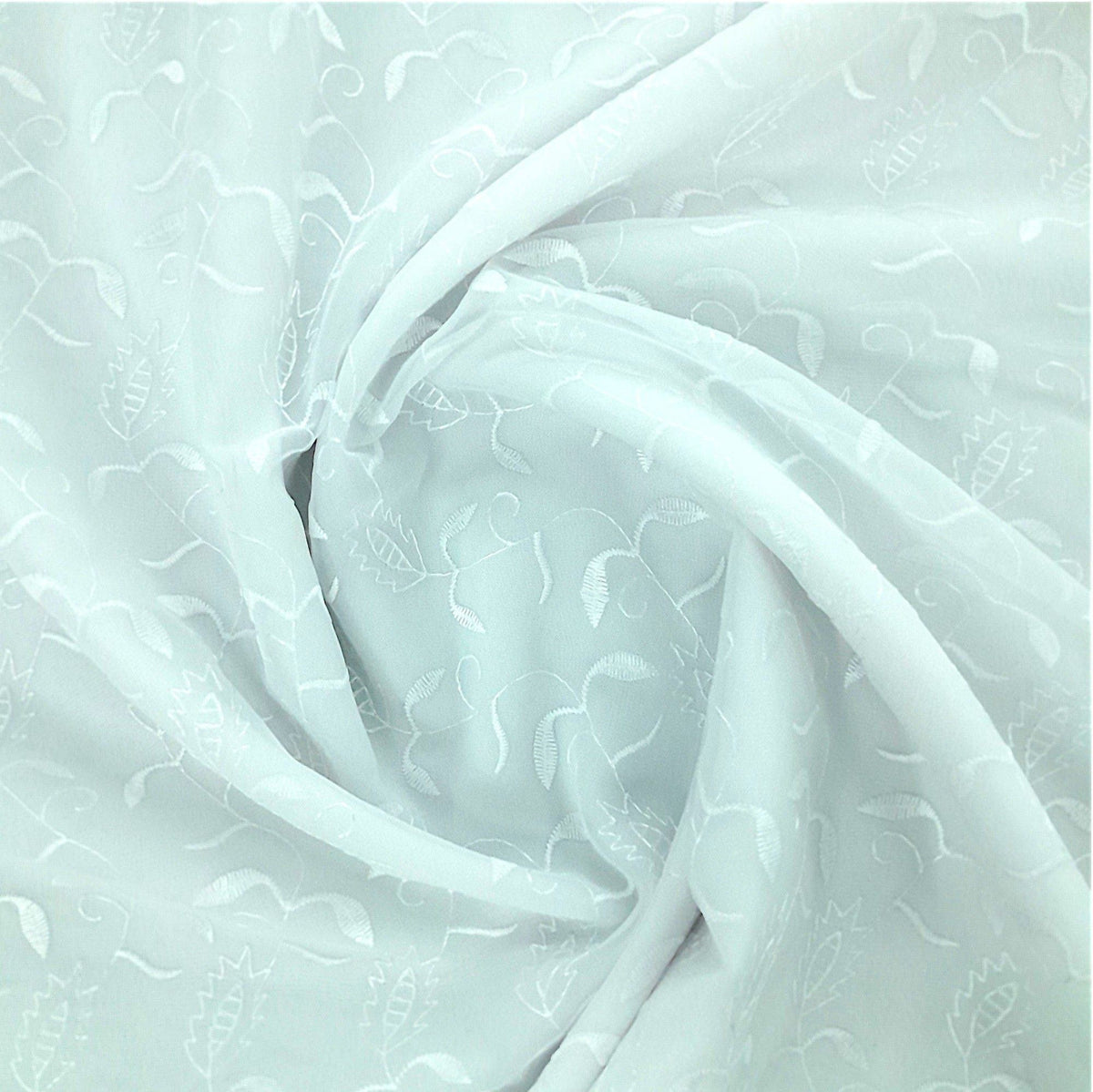 Korteks Textiles Lace & Voile Fabrics White Fabric Embroided Voile Lace Silver 290 cm