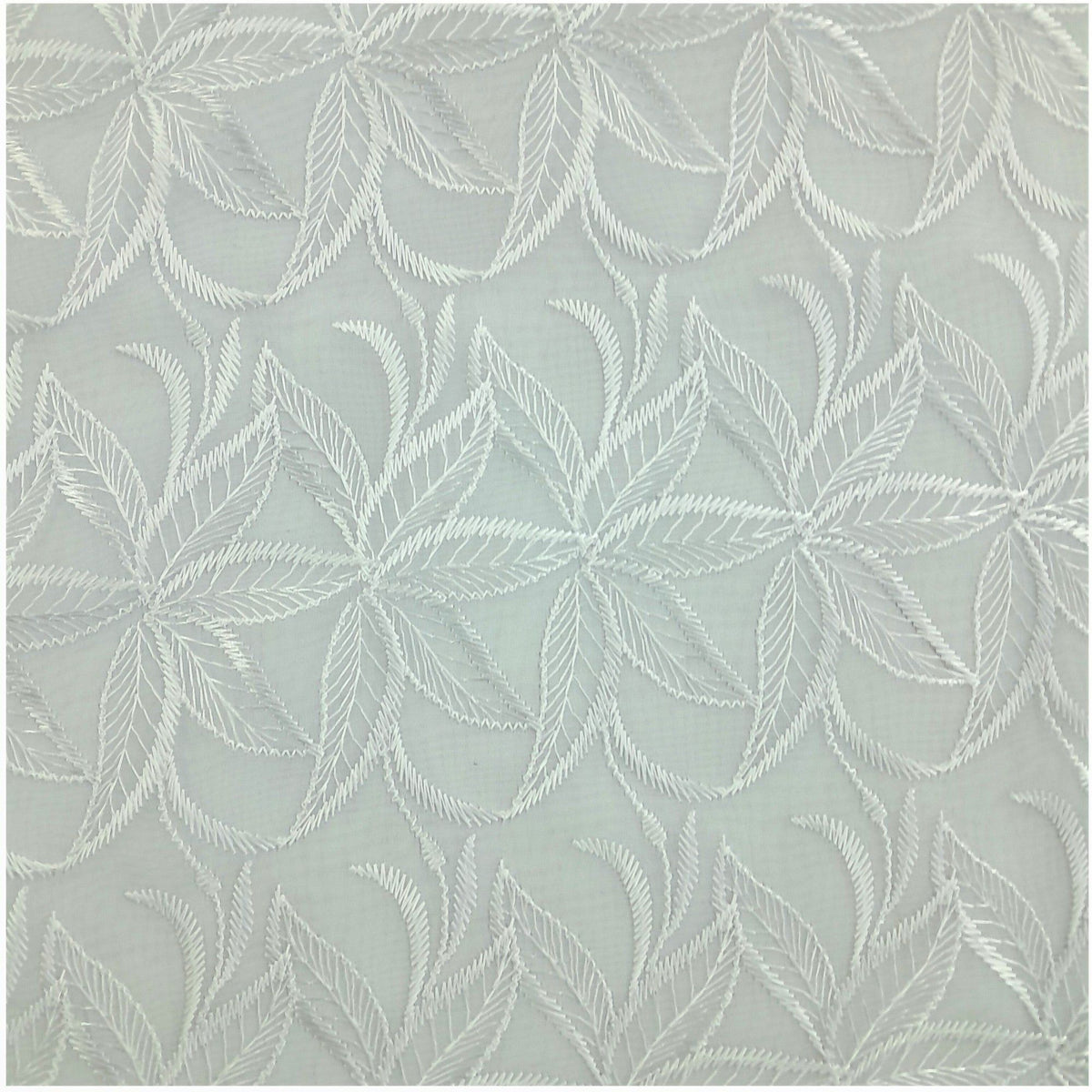 Korteks Textiles Lace & Voile Fabrics White Fabric Embroided Voile Lace Whispering 120 cm