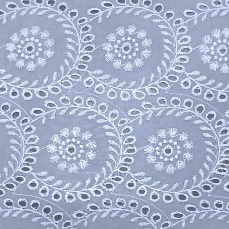 Korteks Textiles Lace & Voile Fabrics White Fabric Embroidery Plain Voile 280 cm