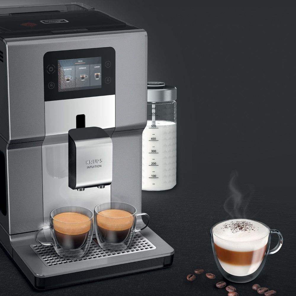 KRUPS COFFEE MACHINE Krups Intuition Preference Bean To Cup Coffee Machine Black/Silver EA875E10