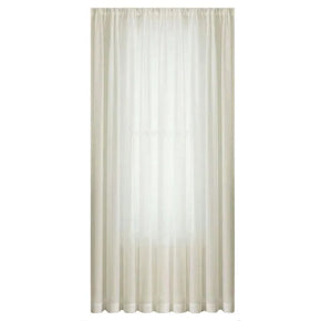 KUBU EYELET CURTAIN 5m X 218CM Mystic Voile Curtain Cream Taped (7524045062233)